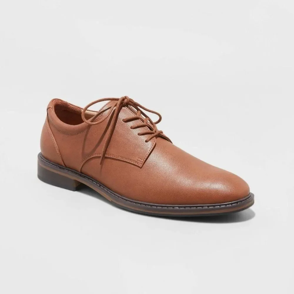 Goodfellow & Co Men's NWT Brown Leo Oxford Lace Up Dress Shoes Size 7 Narrow Fit